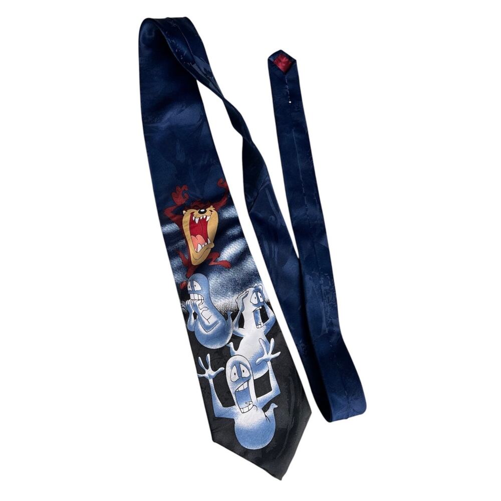 Looney Tunes Vintage 1996 Taz Mania Cartoon Blue Necktie